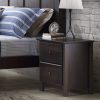 Farmhouse Solid Pine Wood 2 Drawer Nightstand in Espresso - Image 4