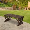 FarmHome Rustic Fir Wood Wheel Outdoor Garden Bench - Image 2