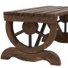 FarmHome Rustic Fir Wood Wheel Outdoor Garden Bench - Image 3