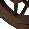 FarmHome Rustic Fir Wood Wheel Outdoor Garden Bench - Image 4