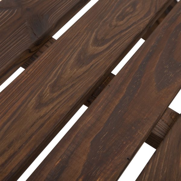 FarmHome Rustic Fir Wood Wheel Outdoor Garden Bench - Image 5