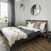 Rustic FarmHome Metal Wood Platform Bed Frame in Full Size - Image 4