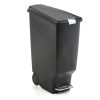 Black 10-Gallon Narrow Kitchen Trash Can with Easy Step-on Lid - Image 2