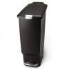Black 10-Gallon Narrow Kitchen Trash Can with Easy Step-on Lid - Image 3
