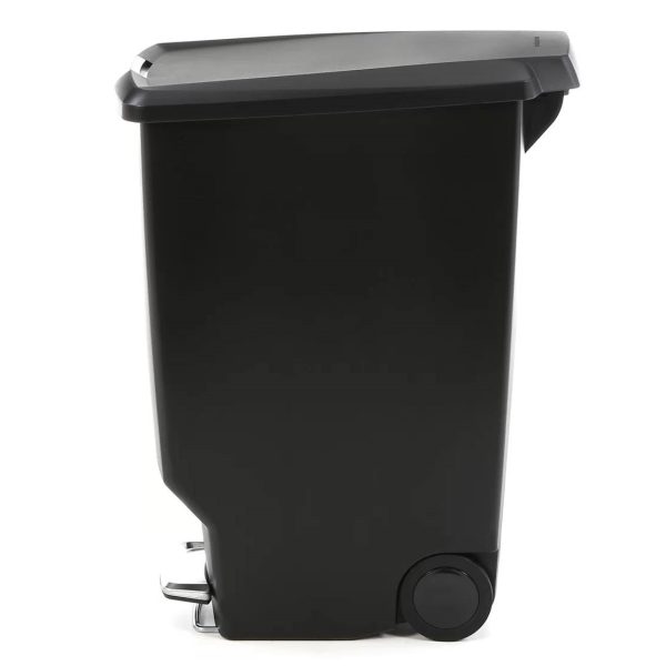 Black 10-Gallon Narrow Kitchen Trash Can with Easy Step-on Lid - Image 4