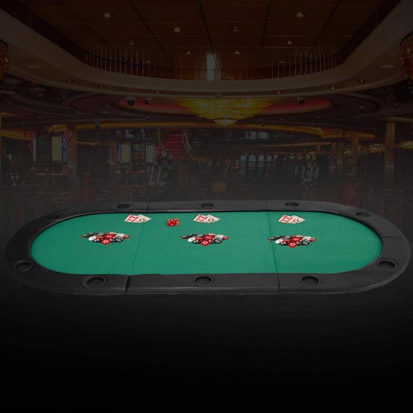 Folding Texas Hold'em Poker Table Top with Cup Holders with Carry Bag - Image 2