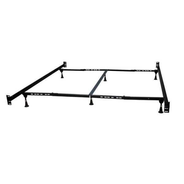 Queen/King Adjustable Metal Bed Frame with Headboard Footboard Brackets - Image 2