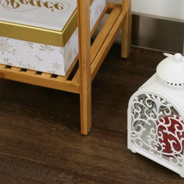 Solid Wood 4-Tier Bathroom Storage Shelving Unit - Image 4