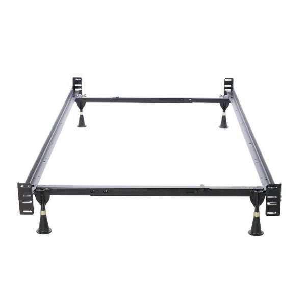 Twin/Full Adjustable Metal Bed Frame with Headboard Footboard Brackets - Image 2