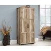 Farmhouse Wardrobe Storage Cabinet Armoire in Light Wood Finish - Image 3