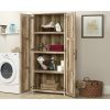 Farmhouse Wardrobe Storage Cabinet Armoire in Light Wood Finish - Image 5