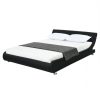 Full Size Modern Faux Leather Upholstered Platform Bed Frame Black - Image 2