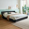 Full Size Modern Faux Leather Upholstered Platform Bed Frame Black - Image 3