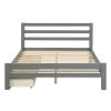 Full size Gray Low Profile 2 Drawer Storage Platform Bed - Image 2