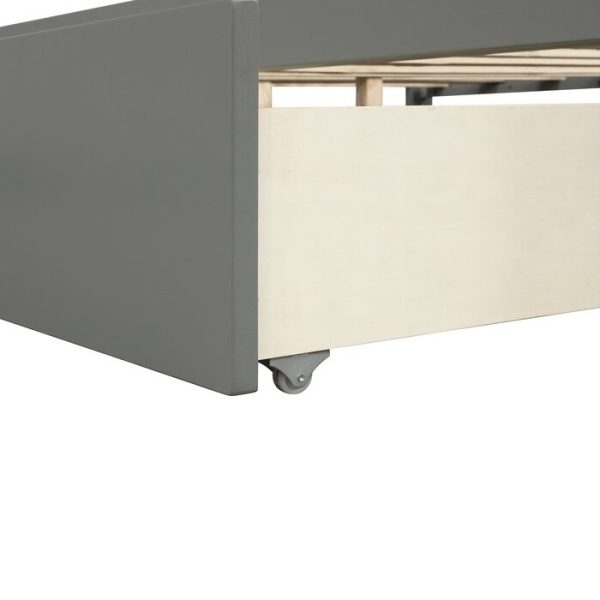 Full size Gray Low Profile 2 Drawer Storage Platform Bed - Image 4