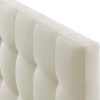 Full size Ivory Linen Fabric Upholstered Tufted Headboard - Image 2