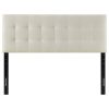 Full size Ivory Linen Fabric Upholstered Tufted Headboard - Image 3
