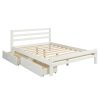 Full size White Low Profile 2 Drawer Storage Platform Bed - Image 2