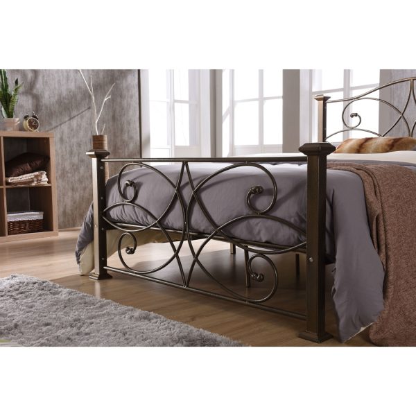 Full size Gold Metal Platform Bed Frame with Headboard and Footboard - Image 2