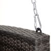 Grey Tones Wicker Porch Swing 7ft Hanging Chain with Dark Grey Padded Cushion - Image 4
