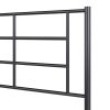 Twin Size Modern Black Metal Platform Bed with Geometric Headboard - Image 4