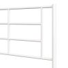 Twin Size Modern White Metal Platform Bed with Geometric Headboard - Image 4