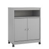 Grey Utility Cart / Kitchen Microwave Cart with Casters - Image 3