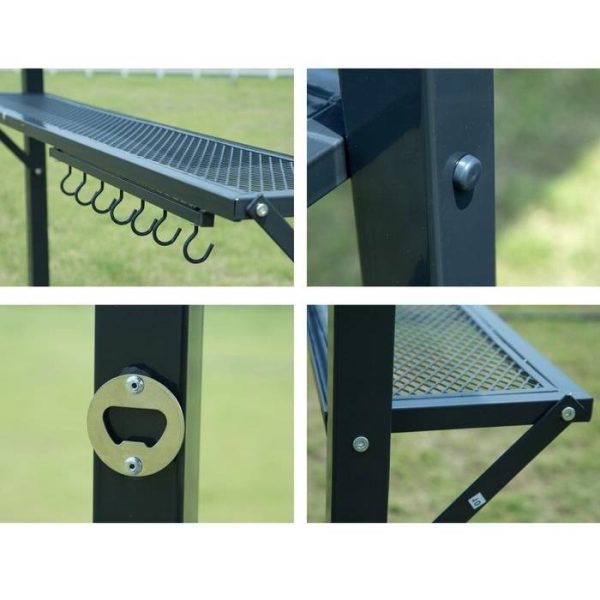 8-Ft x 5-Ft Steel Frame Outdoor Grill Gazebo with Vented Canopy - Image 3