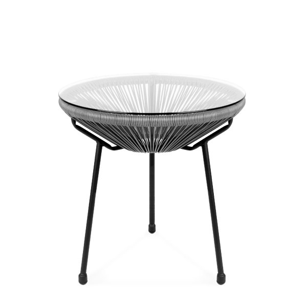 3 Piece Grey Oval Patio Woven Rocking Chair Bistro Set - Image 3