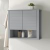Gray 2 Door Wall Mounted Bathroom Storage Cabinet - Image 2