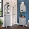 Gray 2 Door Wall Mounted Bathroom Storage Cabinet - Image 3