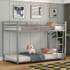 Twin over Twin Low Profile Modern Bunk Bed in Silver Metal Finish - Image 4