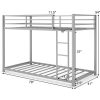 Twin over Twin Low Profile Modern Bunk Bed in Silver Metal Finish - Image 5