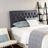 Queen size Padded Button Tufted Upholstered Headboard in Charcoal - Image 3