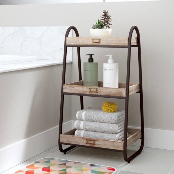Industrial Freestanding 3-Tier Bathroom Storage Shelving Unit - Image 2