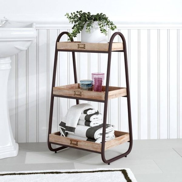 Industrial Freestanding 3-Tier Bathroom Storage Shelving Unit - Image 3