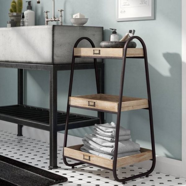 Industrial Freestanding 3-Tier Bathroom Storage Shelving Unit - Image 5