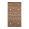 Modern 5-Drawer Bedroom Chest of Drawers in Rustic Walnut Wood Finish - Image 4