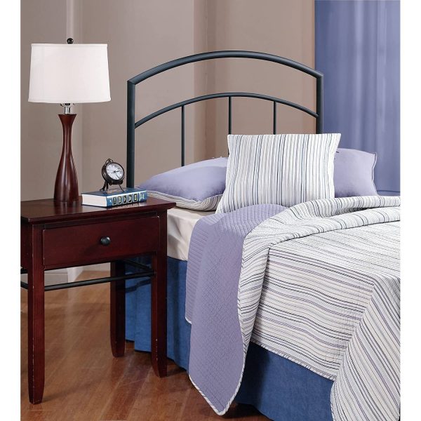 Twin size Transitional Headboard in Textured Black Metal Finish - Image 3