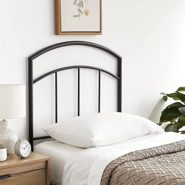 Twin size Transitional Headboard in Textured Black Metal Finish - Image 4