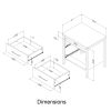 Modern Washed Pine 2 Drawer Nightstand Cubby Storage Shelf - Image 5