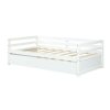Twin/Twin Dorm Style Trundle Daybed Platform Bed Frame in White - Image 2