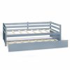 Twin/Twin Dorm Style Trundle Daybed Platform Bed Frame in Grey - Image 2