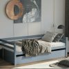 Twin/Twin Dorm Style Trundle Daybed Platform Bed Frame in Grey - Image 5