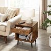 FarmHouse Retro Brown 1 Storage Drawer Nightstand - Image 2