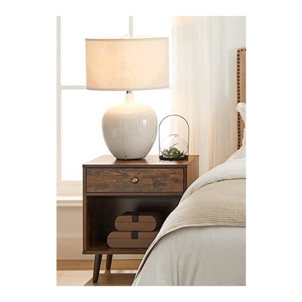 FarmHouse Retro Brown 1 Storage Drawer Nightstand - Image 3