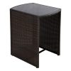 3 Piece Compact Espresso/White Wicker Patio Cushioned Outdoor Chair Table Set - Image 4