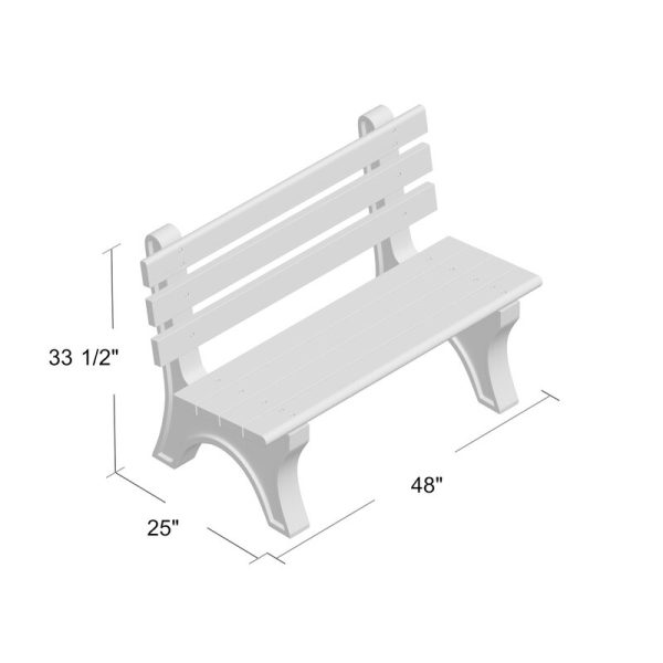 Green Commercial Quality Outdoor Garden Eco-Friendly Plastic 4-Ft Park Bench - Image 2