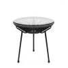 3 Piece Black Oval Patio Woven Rocking Chair Bistro Set - Image 4