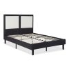 King size Contemporary Faux Leather Platform Bed with 50-in Tall Headboard - Image 2